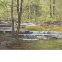 Stickney Brook Falls; Dappled Spring Light